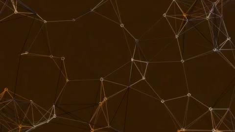 Abstract technological data network background with connected geometric nod.. Stock Footage 342204912