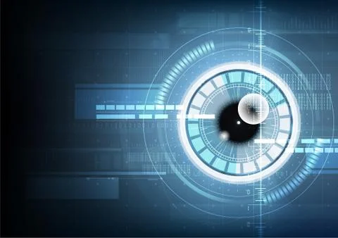 Abstract technological eye scanning id security vector background Stock Illustration