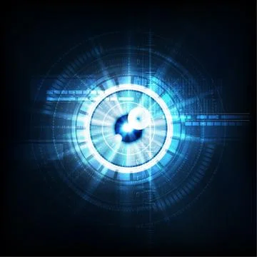 Abstract technological eye scanning security light effect vector background Stock Illustration