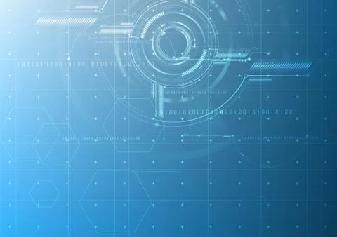 Abstract technological future blueprint drawing vector background Stock Illustration