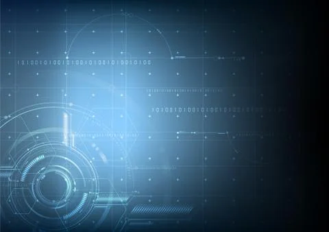 Abstract technological future blueprint vector background Stock Illustration