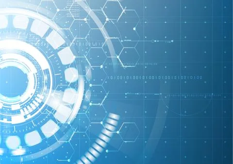 Abstract technological future interface blueprint drawing vector background Stock Illustration