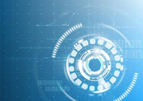 Abstract technological future interface digital blueprint drawing vector back Stock Illustration