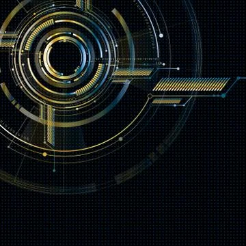 Abstract technological futuristic metallic interface vector background Stock Illustration