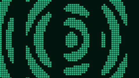 Abstract Technological Glow Rings Data Pattern Animation Background Loop Stock Footage 342523618