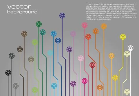 Abstract technological gray background with colorful elements イラスト素材