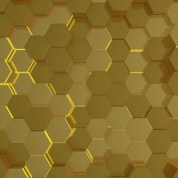 Abstract technological hexagonal background. 3D render Stock Illustration