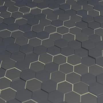 Abstract technological hexagonal background. 3D render Stock Illustration