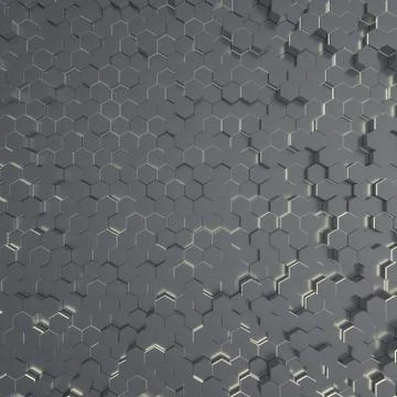 Abstract technological hexagonal background. 3D render イラスト素材