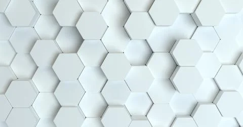 Abstract technological hexagonal background. 3d rendering. Geometric pattern. Stockillustratie