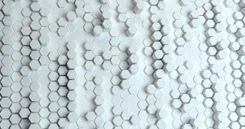 Abstract technological hexagonal background. 3d rendering. Geometric pattern. Stock Illustration