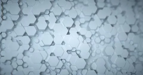 Abstract technological hexagonal background. 3d rendering. Geometric pattern. Stock Illustration