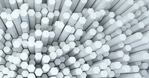 Abstract technological hexagonal background. 3d rendering. Geometric pattern. イラスト素材