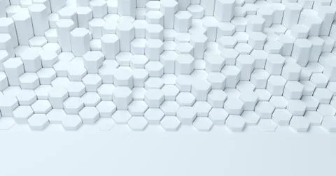 Abstract technological hexagonal background. 3d rendering. Geometric pattern. 스톡 일러스트