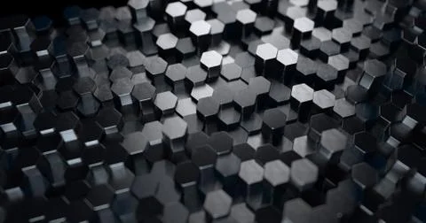 Abstract technological hexagonal background. 3d rendering. Geometric pattern. イラスト素材