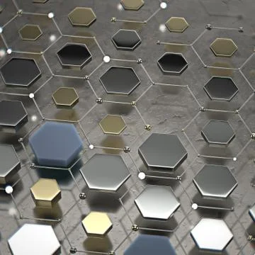 Abstract technological hexagonal background. 3d 스톡 일러스트