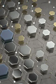 Abstract technological hexagonal background. 3d 库存插图