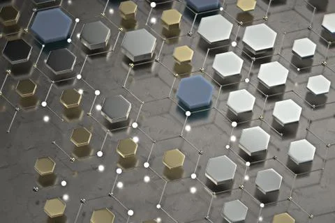 Abstract technological hexagonal background. 3d 库存插图