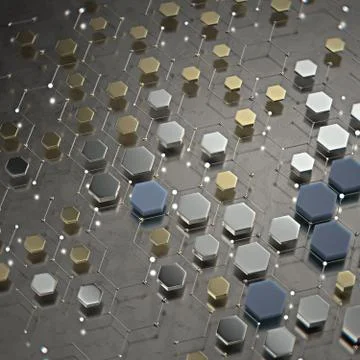 Abstract technological hexagonal background. 3d Stockillustratie