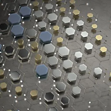 Abstract technological hexagonal background. 3d Stock Illustration