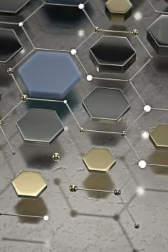 Abstract technological hexagonal background. 3d イラスト素材