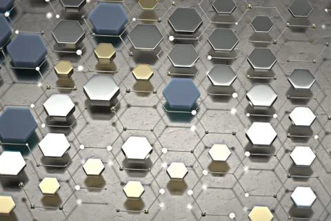 Abstract technological hexagonal background. 3d イラスト素材