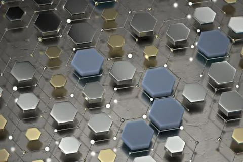 Abstract technological hexagonal background. 3d Stock Illustration