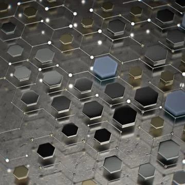 Abstract technological hexagonal background. 3d 库存插图