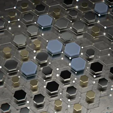 Abstract technological hexagonal background. 3d Stock Illustration