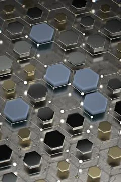 Abstract technological hexagonal background. 3d Illustrazione stock