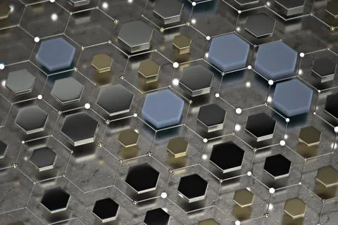 Abstract technological hexagonal background. 3d Stockillustratie