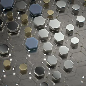 Abstract technological hexagonal background. 3d 스톡 일러스트