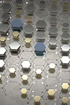 Abstract technological hexagonal background. 3d 库存插图