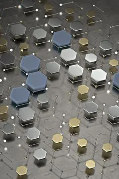 Abstract technological hexagonal background. 3d 스톡 일러스트