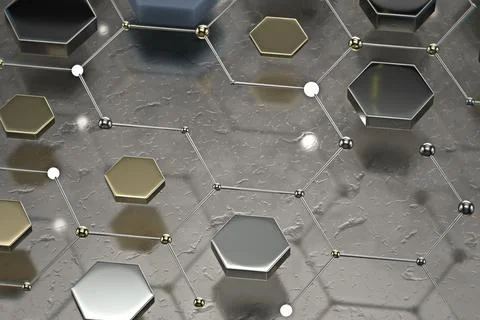 Abstract technological hexagonal background. 3d 스톡 일러스트