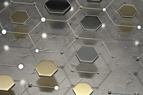 Abstract technological hexagonal background. 3d 스톡 일러스트