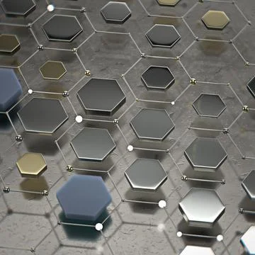 Abstract technological hexagonal background. 3d Stock Illustration