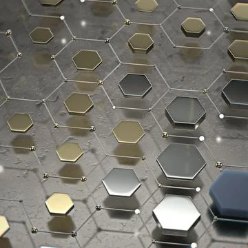 Abstract technological hexagonal background. 3d 스톡 일러스트