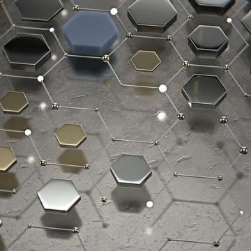 Abstract technological hexagonal background. 3d Illustrazione stock