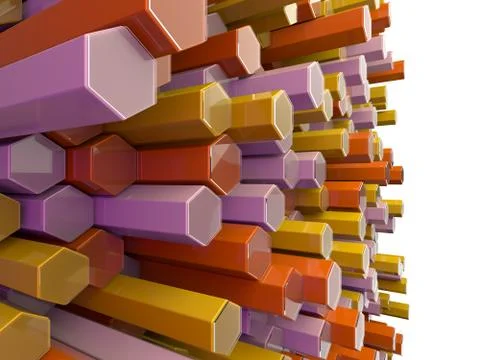 Abstract technological hexagonal background. 3D render Fotos de archivo