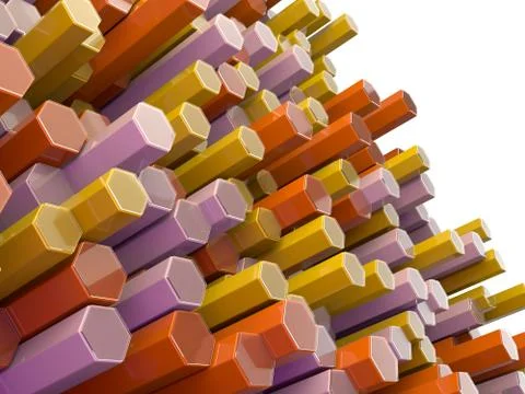 Abstract technological hexagonal background. 3D render Foto stock