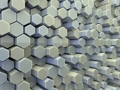 Abstract technological hexagonal background. 3D render Foto stock