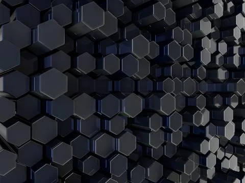Abstract technological hexagonal background. 3D render Fotos de archivo