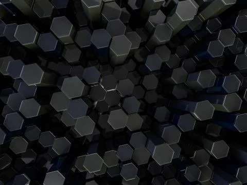 Abstract technological hexagonal background. 3D render Fotos de archivo
