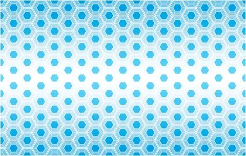 Abstract technological hexagonal blue and white background Stock Illustration