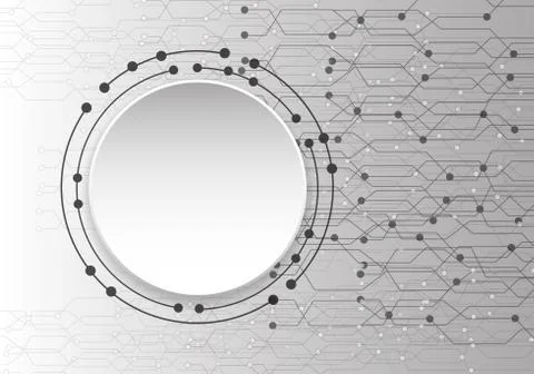 Abstract technological line circle design concept background vector. Stock Illustration