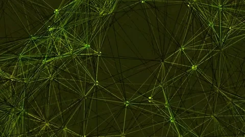 Abstract technological mesh structure with interconnected glowing data node.. Stock Footage 341056159