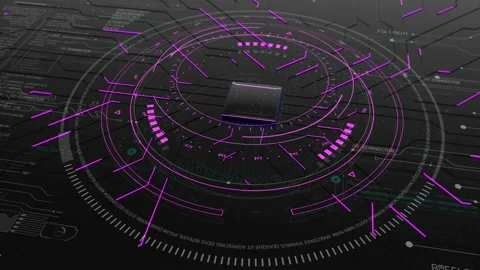 Abstract Technological motherboard electrical circuit HUD.2D and 3D generated Stock Footage 168326759