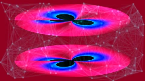 Abstract technological network connections visualization with glowing blue .. Stock Footage 337702366