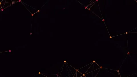Abstract technological network pattern connecting luminous data nodes loop .. Stock Footage 340378962